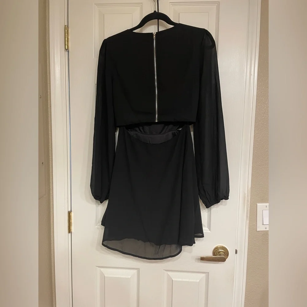 Lulus Garden Bliss Black Long Sleeve Cutout Mini Dress - Picture 5 of 8